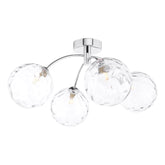 Izzy 4 Light Semi Flush Polished Chrome Clear Dimpled Glass  Dar Lighting